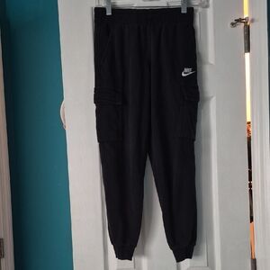 Nike Kids Black Joggers with Cargo Pockets